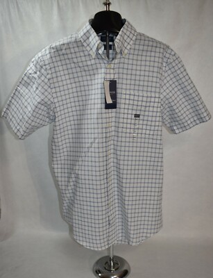 Arrow Shirt Blue Check Size Small Short Sleeve Button Front Men's New 