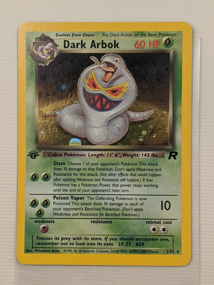 Dark Arbok 2/82 Pokemon Team Rocket Set 1st Edition Holo Card-MINT- ERROR-  PSA 9
