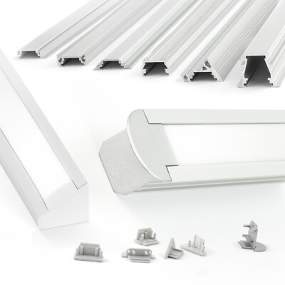 Alu Profil für LED Aluprofil 34 Modelle Abdeckung Aluschiene LED-Streifen Leucht