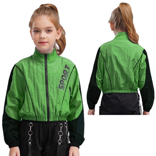 Girls Undershirts Training Jacket Zip Up Sweatshirts Sportwear Blouses Gym Full - Picture 29 of 70