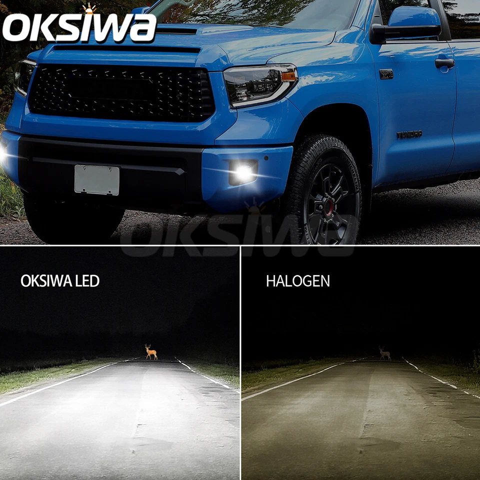 LED 雾灯适用于 2014 - 2018 2019 2020 2021 丰田苔原前对保险杠灯 — 第 3/4 张图片