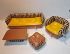 Vintage 1970s Barbie Doll House Inflatable Living Room Furniture 4 Pc. Set Retro