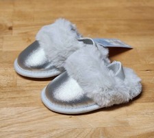 Cat Jack - Lila Silver Metallic Scuff Toddler Slippers - NWT