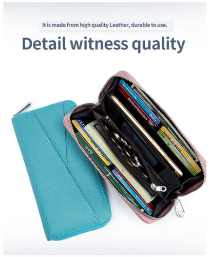 Women Lady RFID Leather Wallet Long Clutch Card Holder Purse Pocket Handbag Gift - Picture 11 of 32