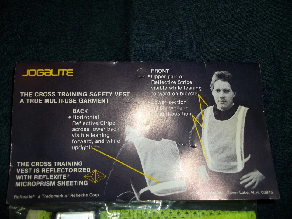 Jogalite Men's Reflective Vest Yellow Mesh White Stripe Running Reflexite - Image 4 of 4