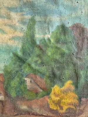 Ölgemälde Landschaft Naive Malerei Deutsche Schule (XX) 41,5x53cm - Bild 1 von 4