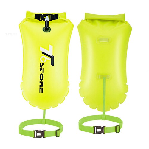Boya de natación T6 15L amarilla - inflable de alta visibilidad para nadar en aguas abiertas - Imagen 6 de 11