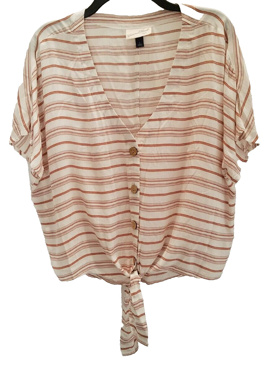 UNIVERSAL THREAD GOODS CO. BUTTON DOWN BLOUSE BRO… - image 1