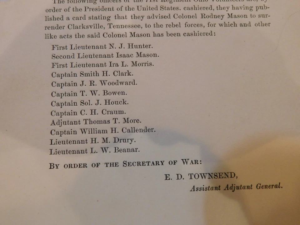 Lincoln Guerra Civil Clarksville Tenn Post Renders 71st Ohio despedido O24 Foto 4 de 4