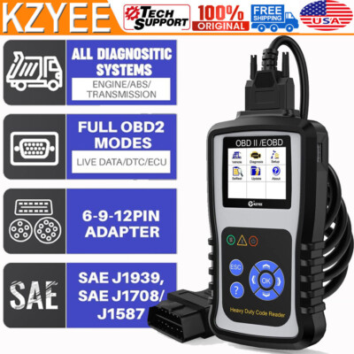 KZYEE KC601 Heavy Duty Diesel Truck Diagnostic Tool J1587 J1708 Scanner DPF Scan