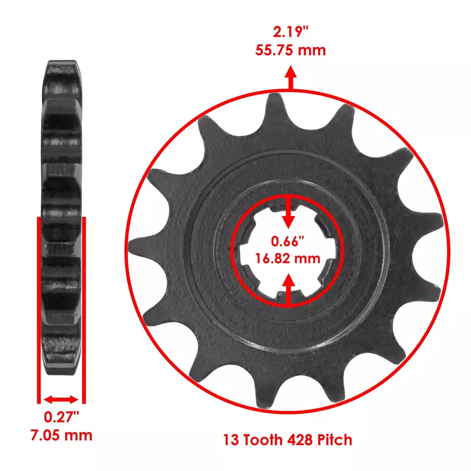 Caltric Drive Chain Sprockets For Kawasaki KLX140L 2008-2009 2011-2023 42041-005 - Image 2 of 4