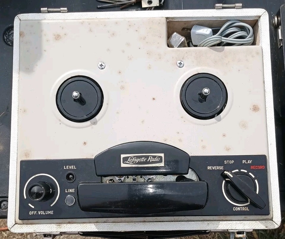 Vtg Lafayette Reel To Reel Tape Recorder/ Player Portable With Phone