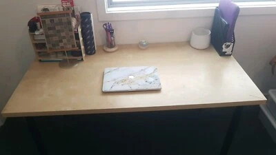 Large Ikea Desk Wood Bench And Metal Legs Desks Gumtree