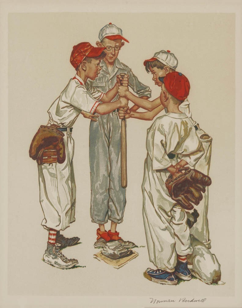 Norman Rockwell Boys Playing Baseball Canvas Print 16 x 20 | eBay