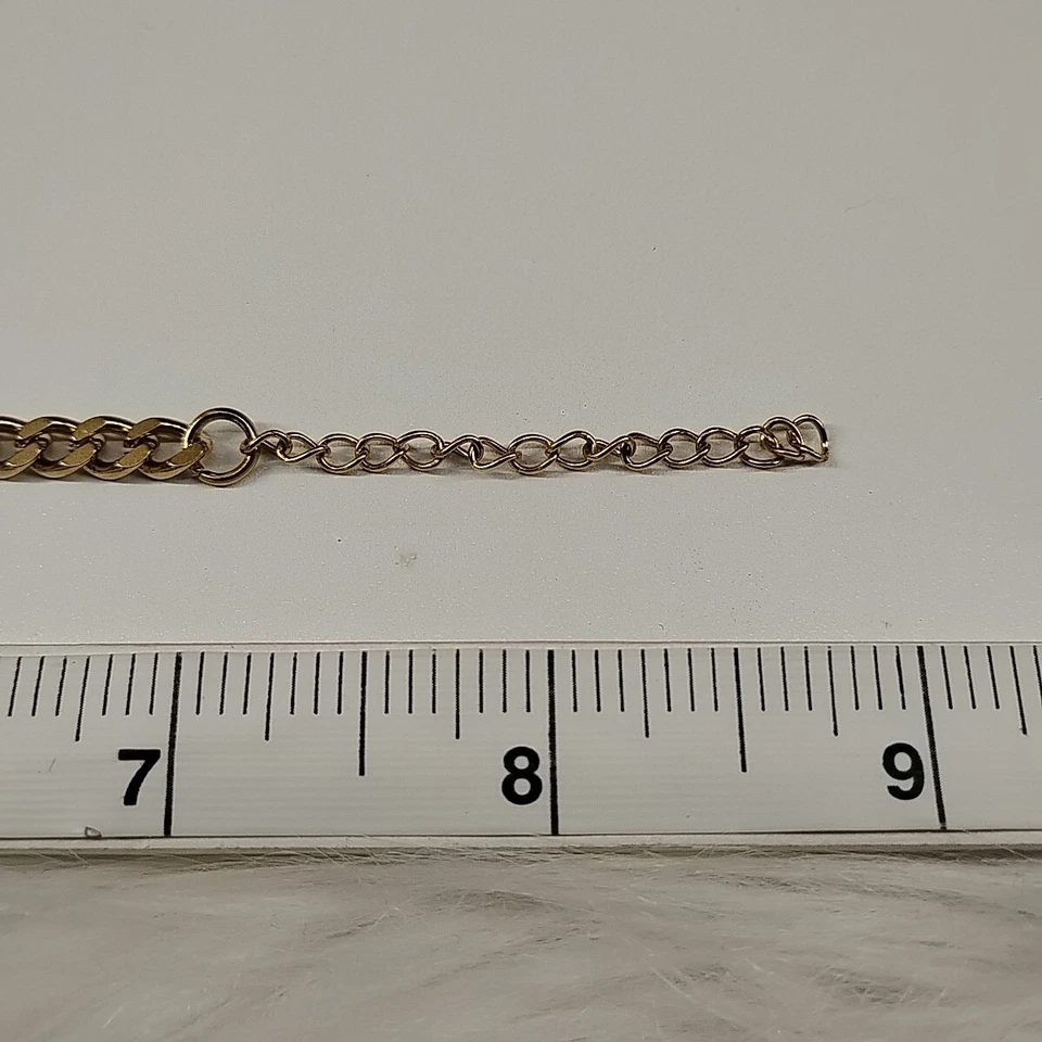 Мужской браслет с латунным покрытием кубинская цепочка позолота 7–9 дюймов - Изображение 4 из 4