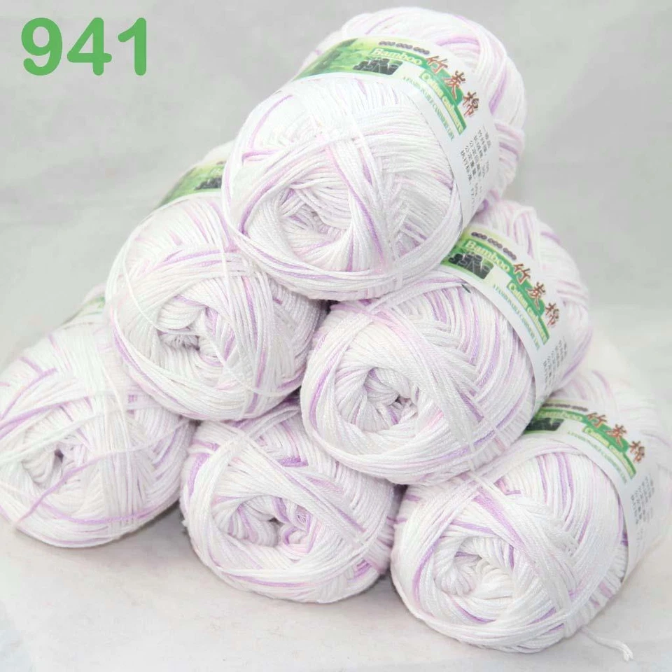 Sale Lot 6SkeinsX50g Soft Bamboo Cotton Baby Wrap Hand Knitting Crochet Yarn 941 - Image 3 of 4