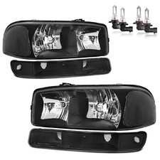 Pair Headlights For 1999-2006 Gmc Sierra 1500 2500 Yukon Xl Clear Corner Wbulbs