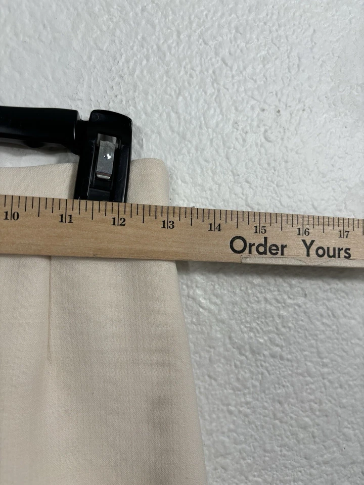 Tory Burch Pencil Skirt Womens Size 2 Ivory Cream Wool Blend - Image 4 of 4