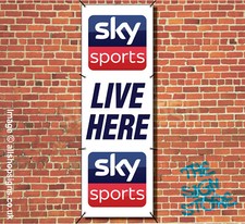 SKY SPORTS LIVE HERE INSEGNA BANNER OUTDOOR PER PUB BAR INSEGNA VERTICALE impermeabile