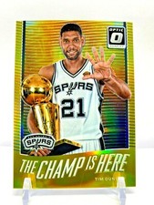 2017-18 Panini Optic Gold The Champ Is Here #'d /10 Tim Duncan Spurs No.11