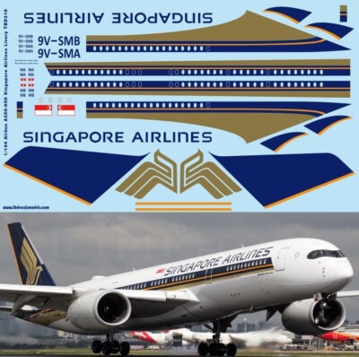 1/144 Decals für Airbus A350 900 Singapore Airlines Decals Decal TBD316