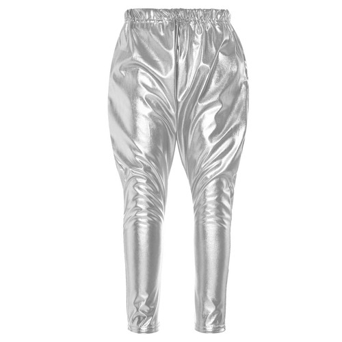 Girls Metallic Harem Dance Pants for Modern Hip Hop Sports Gymnastic Dancewear - Picture 37 of 77