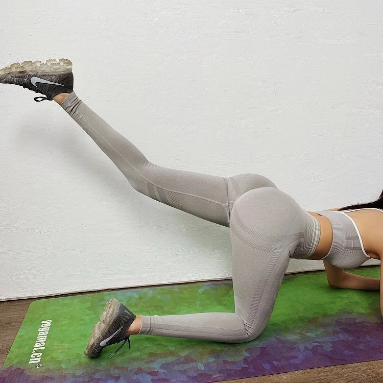 Woman Open Crotch Leggings Super Elastic Breathable Yoga Panties Skinny Trousers - Image 4 of 4