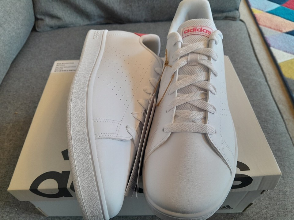 adidas advantage white pink