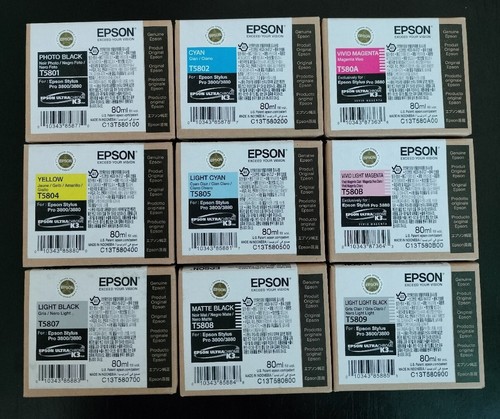 2022 Genuine Epson 9 inks 5801 5802 580A 5804 5805 580B 5807 5808 5809 for 3880 - 第 1/1 張圖片