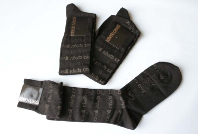 Roberto Cavalli Herren Socken Größe L 3 Paar Box Fit Schuhgröße 8-9-10 Geschenk für Ihn
