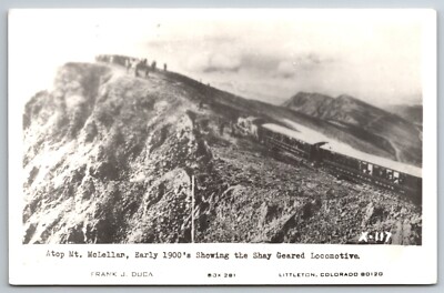 Atop Mt McClellan Colorado Early 1900s Grays Peak Route Shay Geared Locomotive