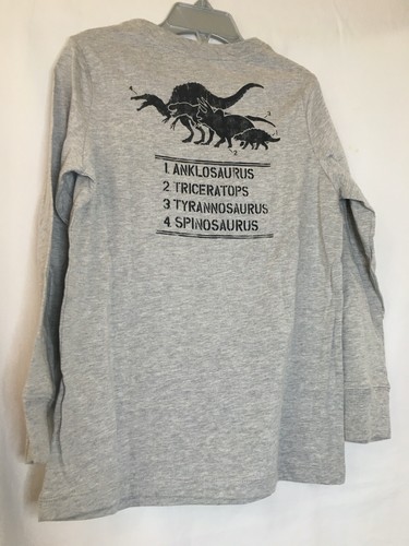 New OshKosh Dinosaur Boys Long Sleeve Shirt Top Gray many sizes - Picture 4 of 4