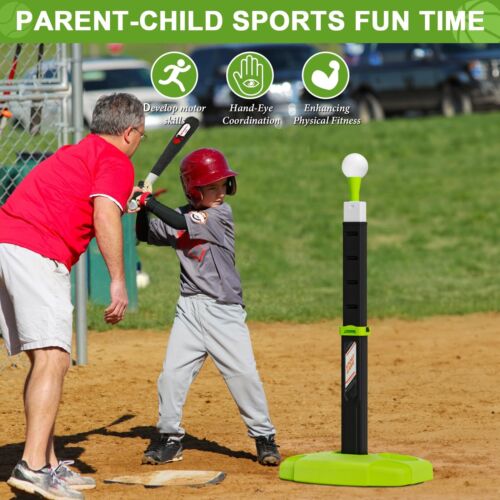 3 in 1 Toddler Basketball Hoop and Tee Ball Set for Boys: Kids Baseball Tee w... - Picture 3 of 8