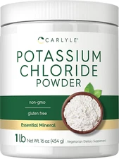 Potassium Chloride Powder Supplement 16 Oz Food Grade Salt Substitute Vegan, Veg