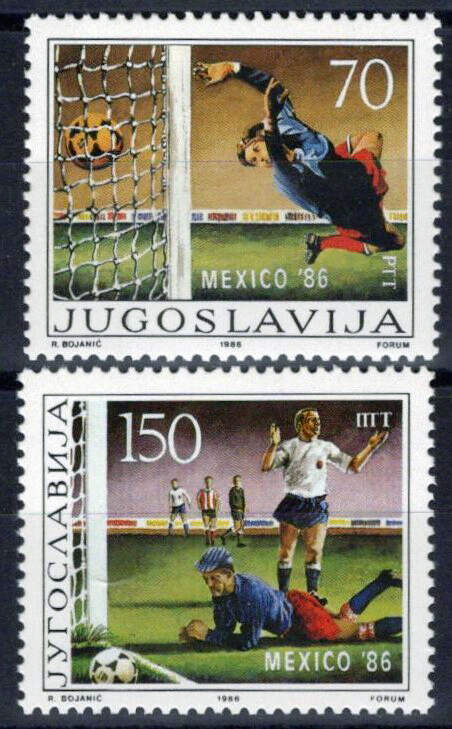ZAYIX Yugoslavia 1777-1778 MNH World Soccer Championships Sports