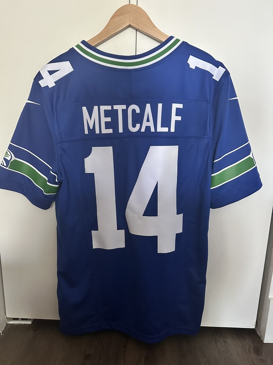 MEN'S SEATTLE SEAHAWKS DK Metcalf #14 Blue Stitched Retro Jersey