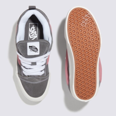 ★人気★【VANS】★KNU STACK★LOLLIPOP GREY★ New Vans Knu Stack Lollipop Grey/Pink Sneakers Low-Top