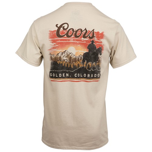 T-Shirt Coors Sunset in Golden Colorado vorne und hinten Druck beige - Bild 3 von 30