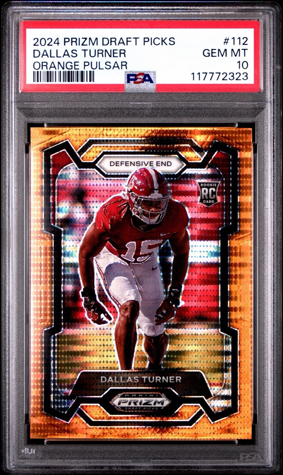 Dallas Turner Panini Prizm Draft Picks #112 Orange Pulsar