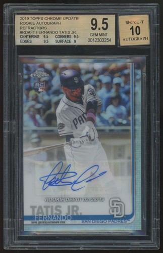 Fernando Tatis Jr. [Orange Refractor] #FT 2019 Topps Chrome Rookie Debut Autograph card