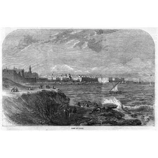 SPAIN View of CADIZ - Antique Print 1859