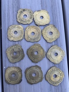 Lot of 8 Vintage Webster Chicago Corporation Metal 45 RPM Record Adapters