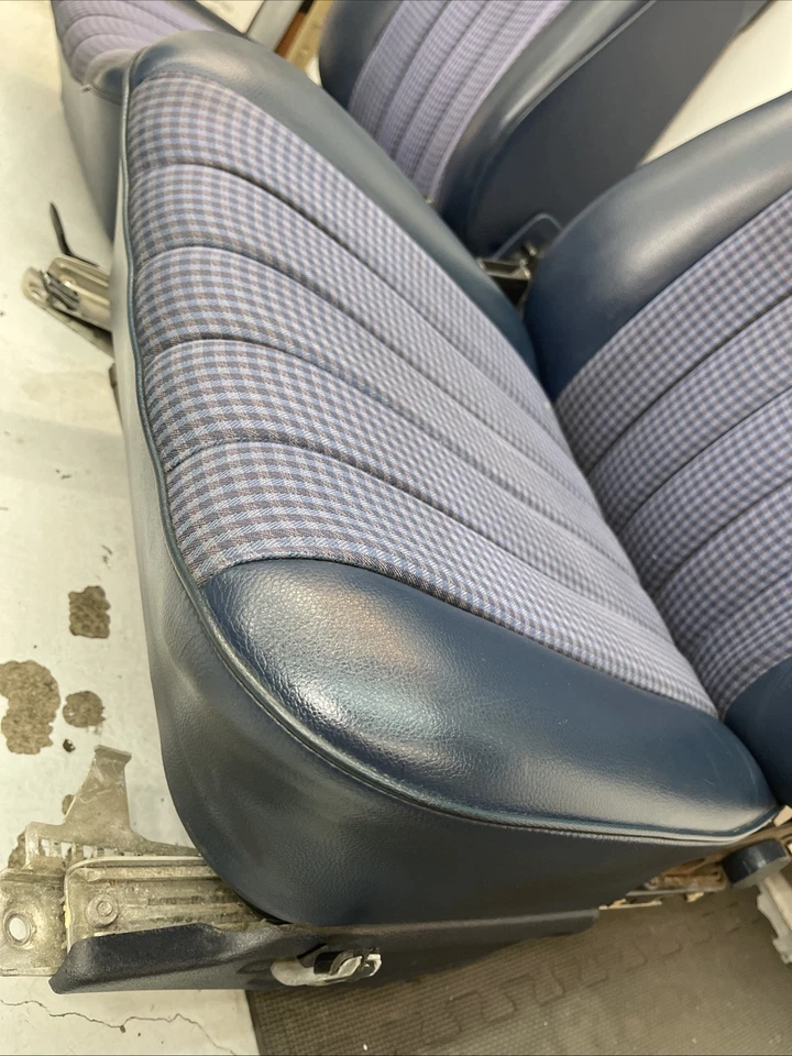 Asientos delanteros Mercedes Benz W116 450SEL 280SEL 450SE 280SE 300SD tela euro azul Foto 4 de 4