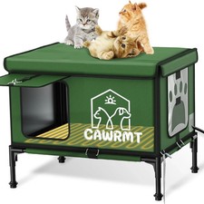 Heated Cat House for Outside, Extra Large Size Insulated Weatherproof Outdoor Ca