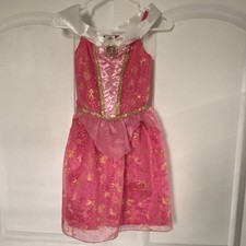 Disney Girls Princess Costume Dress Pink/Gold Glitter Size 7-8