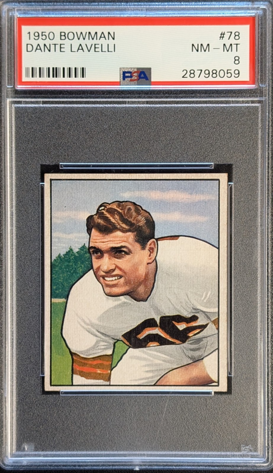 1950 Bowman #78 Dante Lavelli -- PSA 8 NM-MT