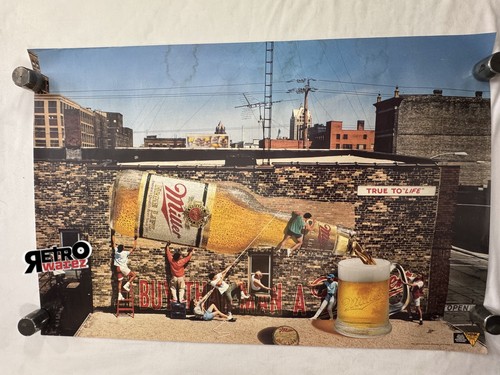 MILLER HIGH LIFE True To Life Poster 30x20” Beer Man Cave Bar Garage