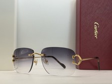 Cartier CT0330S Rimless Gradient Green Men's Sunglasses Gold 145mm