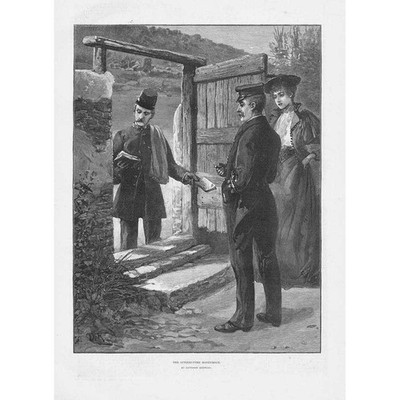 DAVIDSON KNOWLES The Interrupted Honeymoon - Antique Print 1893