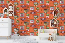 3D Drawn Valentine Day Pattern Self-adhesive Removeable Wallpaper Wall Mural